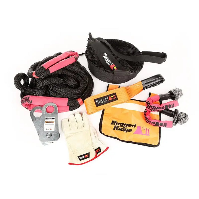 Premium recovery kit with resistance straps and wrist wraps from Rugged Ridge