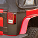 Red Jeep with Black Top and Roof - Rugged Ridge Rear Corner Kit Body Armor for 2-Door 7-18 Jeep Wrangler