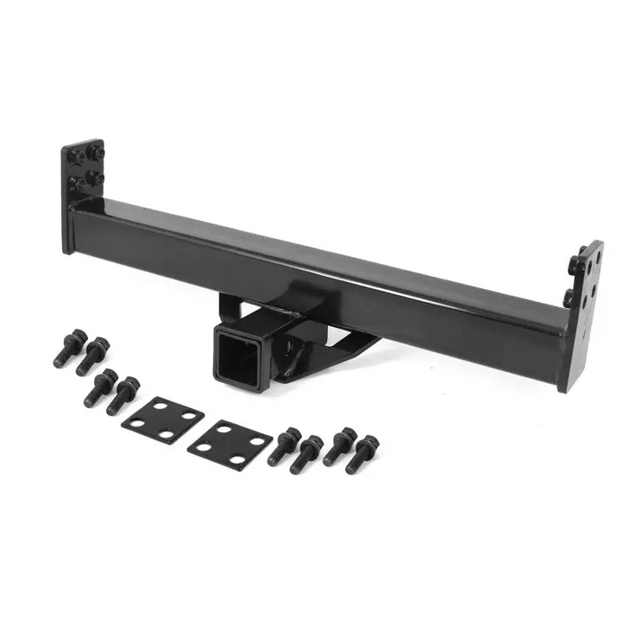 Black Rugged Ridge XHD Rear Bumper Hitch Bar with Bolts and Nuts