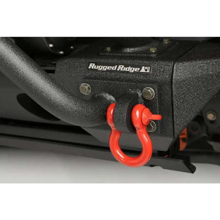 Rugged Ridge Red 3/4in D-Shackles featuring front bumper mount for Rugged Ridge