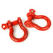 Rugged Ridge Red 3/4in D-Shackles on white background