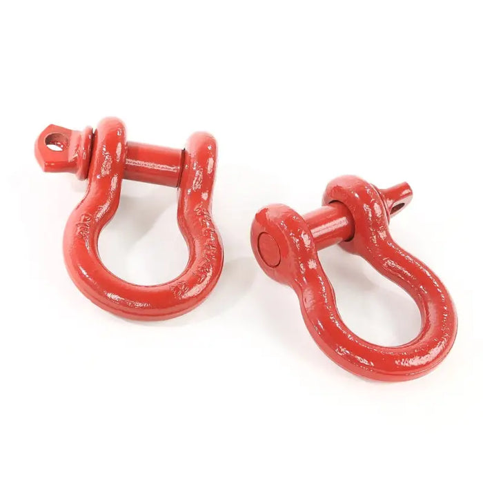 Rugged Ridge Red 3/4in D-Shackles with red horseshoes