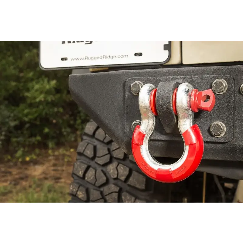 Rugged Ridge Red D-Ring Isolator Kit on Jeep