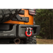 Rugged Ridge Red 7/8in D-Ring Isolator Kit with Jeep front bumper.