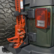Rear bumper mount on Rugged Ridge Off-Road Jack Mounting Bracket Kit for Jeep Wrangler.