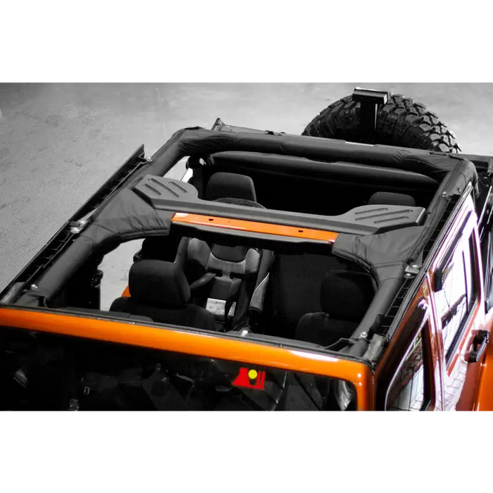 Rugged Ridge Roll Bar Covers for Jeep Wrangler JK Unlimited - Rear Seat Top Open.