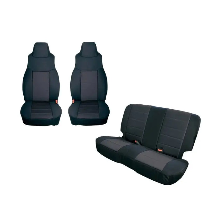 Rugged Ridge Black Leather Car Seat Covers for 03-06 Jeep Wrangler TJ