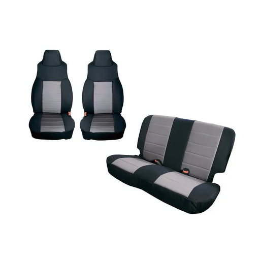 Rugged Ridge Seat Cover Kit Black/Gray for 03-06 Jeep Wrangler TJ