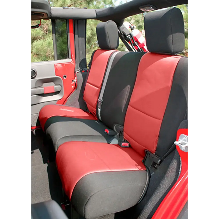 Rugged Ridge red/black seat cover for 07-10 Jeep Wrangler JK 4dr