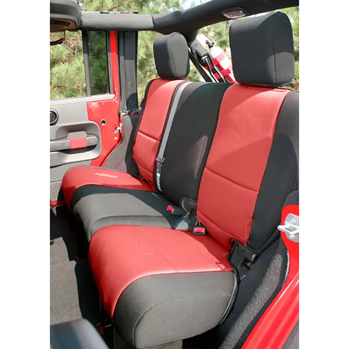 Rugged Ridge Black/Red Jeep Wrangler JK 4dr Seat Cover Kit - Durable and Stylish