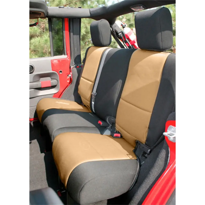 Rugged Ridge Black/Tan Seat Cover Kit for 11-18 Jeep Wrangler JK 4dr