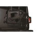 Black spare tire relocation bracket on Jeep Wrangler JL rear end.