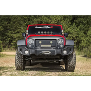 Rugged Ridge Spartacus Front Bumper for Jeep Wrangler - Close up of red and black bumpers