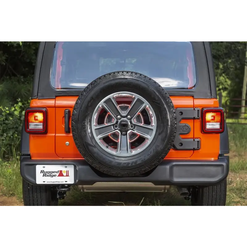 Rugged Ridge Spartacus HD Tire Carrier Hinge Casting on 18-20 Jeep Wrangler JL