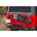 Red Jeep with black top parked in dirt - Rugged Ridge Spartacus HD Tire Carrier Hinge Casting 97-06 TJ