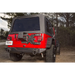 Red Jeep with Black Top Parked on Dirt - Rugged Ridge Spartacus HD Tire Carrier 87-06 YJ/TJ