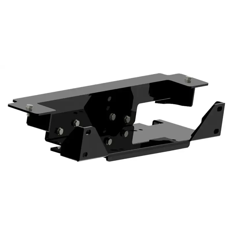 Black metal bracket and screws for Rugged Ridge Jeep Wrangler JK winch plate.