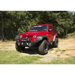 Red Jeep parked in grass - Rugged Ridge Spartan Front Bumper HCE w/Overrider 07-18 Jeep Wrangler JK