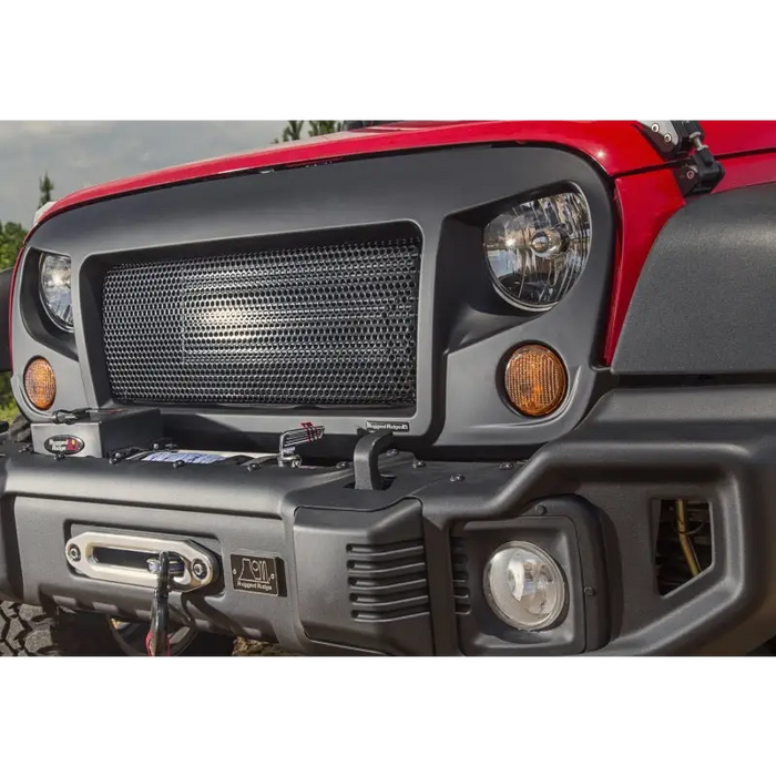 Rugged Ridge Spartan Grille for Jeep Wrangler JK - Front Grille Close Up