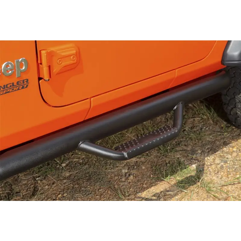 Rugged Ridge Spartan Nerf Bar Textured Black on a Jeep Wrangler JL 2 Door