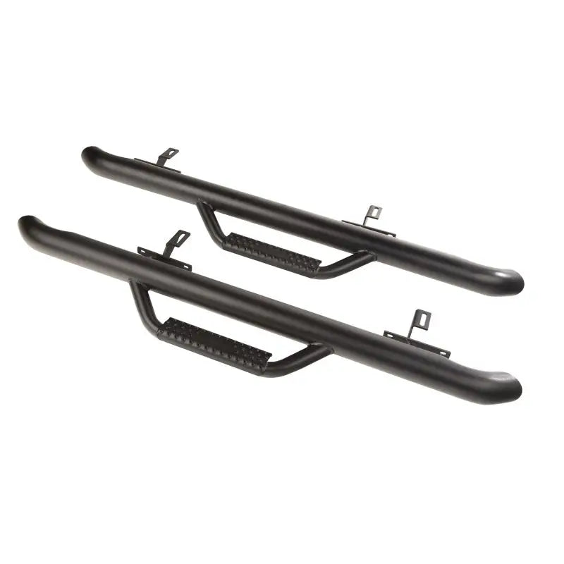 Black side mirrors for BMW E-Type featured in Rugged Ridge Spartan Nerf Bar Textured Black.