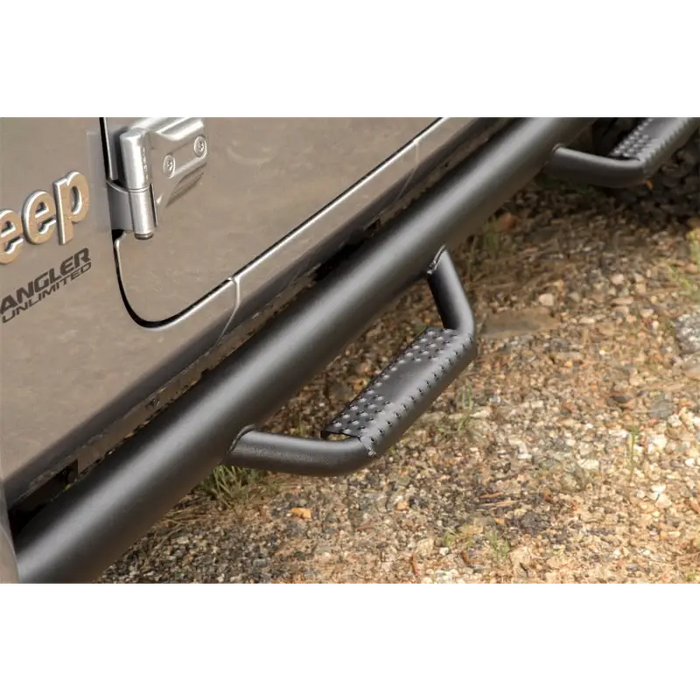 Rugged Ridge Spartan Nerf Bar on Jeep Wrangler JL 4 Door, Textured Black
