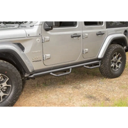 Rugged Ridge Spartan Nerf Bar Textured Black on Gray Jeep