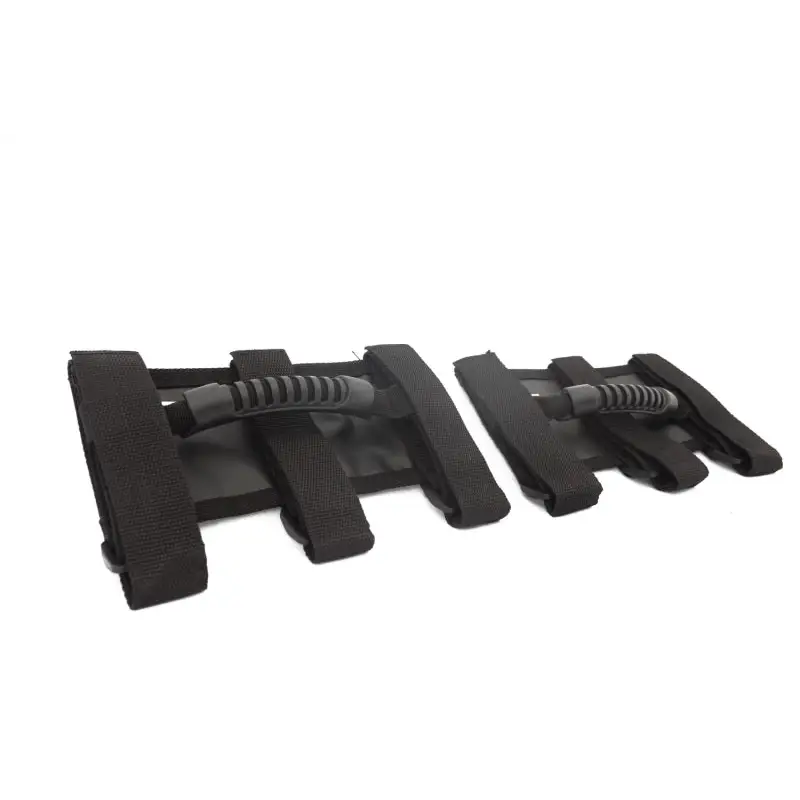 Black plastic laptop clips for a pair of Rugged Ridge Steel Grab Handles in a 07-18 Jeep Wrangler JK/JKU
