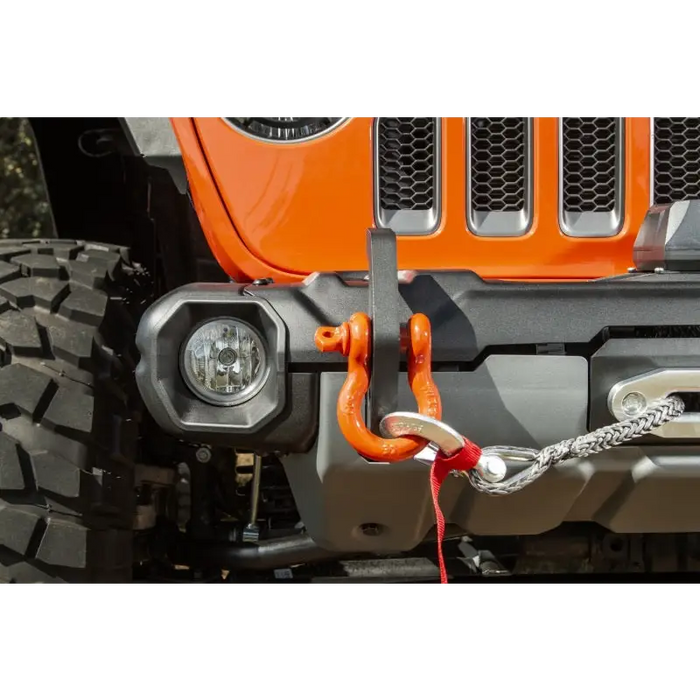 Rugged Ridge Stubby Venator Front Bumper for Jeep Wrangler - close up front bumper mount view