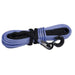 Rugged Ridge synthetic rope with hook in blue color, 3/8in x 94 feet