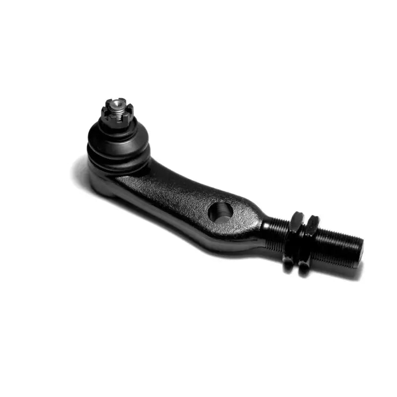 Black metal pipe fitting showcased in Rugged Ridge Tie Rod End Kit Replacement Part 7/8in