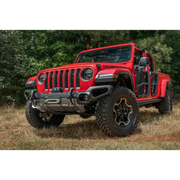 Close up of red Jeep in field - Rugged Ridge Venator Front Bumper for 18-20 Jeep Wrangler JL/JT