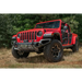 Close up of red Jeep in field - Rugged Ridge Venator Front Bumper for 18-20 Jeep Wrangler JL/JT