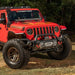 Rugged Ridge Venator Front Bumper with Winch Tray on Red Jeep