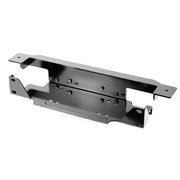 Black metal bracket with screws for Rugged Ridge Winch Plate Stamped Bumper on Jeep Wrangler