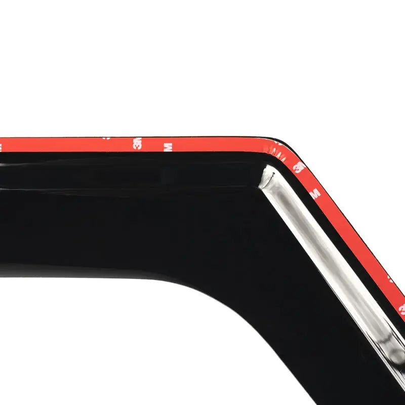 Rugged Ridge Window Visors made from black plastic with red trim on a Jeep Wrangler JLU/JT