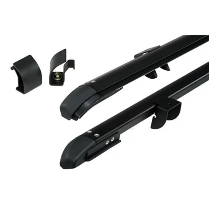 Black roof bars with handle for Jeep Wrangler Windshield Channel - Rugged Ridge.