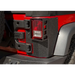 Rugged Ridge XHD Corner Guard Rear for Jeep Wrangler JK 2-Door - Red Jeep with Black Bumper and Red Tail Light