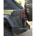 Close up of jeep tire cover on Rugged Ridge XHD Corner Guard for Wrangler JKU 4 Door.