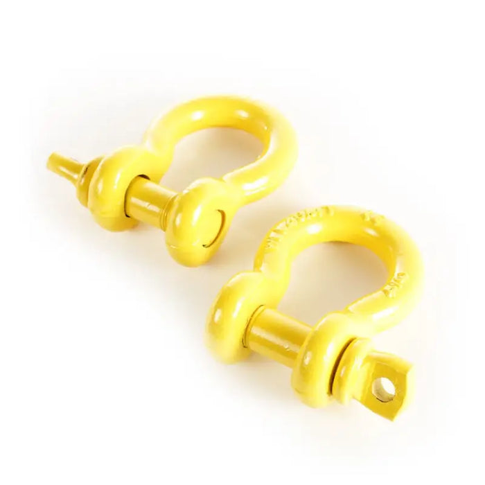 Rugged Ridge Yellow 3/4in D-Rings with pair of yellow plastic eyelets