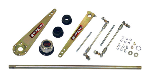Close up of metal rod, screw, and nuts for skyjacker jeep wrangler sway bar assembly