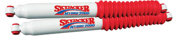 Skyjacker red and white air spring tubes with logo for jeep wrangler shock absorber