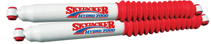 Skyjacker red and white air spring tubes with logo for jeep wrangler shock absorber