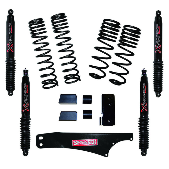 Skyjacker long travel lift kit with black max shocks for jeep wrangler jk