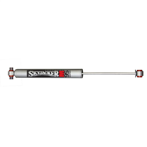 Close up view of metal rod with red handle on skyjacker 2020 jeep gladiator rubicon 4wd m95 performance shock absorber