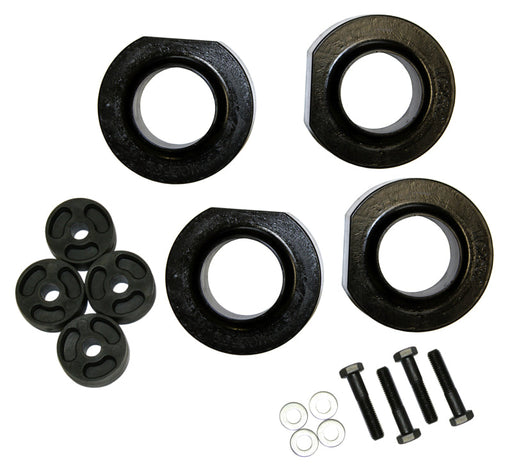 Black rubber washers and washers in skyjacker suspension lift kit for jeep wrangler