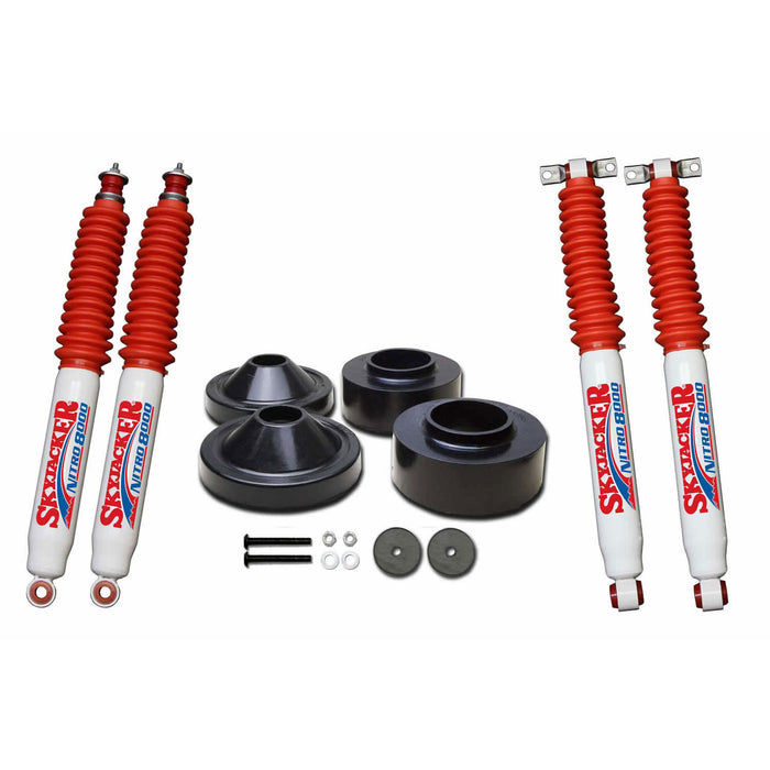 Skyjacker Wrangler JK 2in Front 3/4in Rear Polyurethane Spacer Leveling Kit w/ Nitro 8000 Shocks