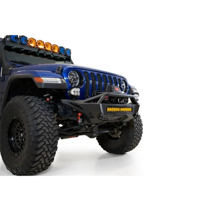 Blue Jeep Gladiator/Wrangler with Stealth Fighter Bumper by Addictive Desert Designs