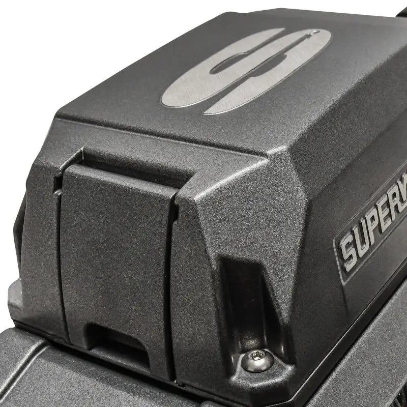 Superwinch 10000 LBS 12V DC 3/8in x 80ft Synthetic Rope SX 10000 Winch featuring a black and