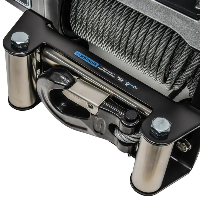 Superwinch 10000 LBS 12V DC 3/8in x 85ft Wire Rope SX 10000 Winch featuring black and silver
